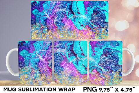 Wavy Texture Mug Sublimation Wrap Designs, Ocean Wave Mug SVG Natasha Prando 