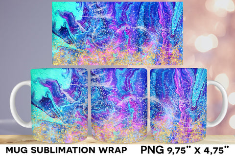 Wavy Texture Mug Sublimation Wrap Designs, Ocean Wave Mug SVG Natasha Prando 