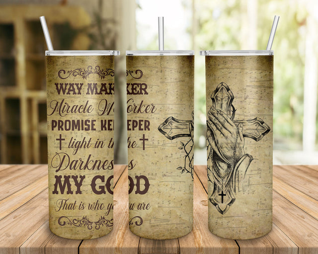 Way Maker Miracle Worker Promise Keeper, 20 oz Skinny Tumbler Sublimation Designs Sunflower Bible Verse Tumbler Wrap PNG Digital Downloads. Sublimation BOO-design 