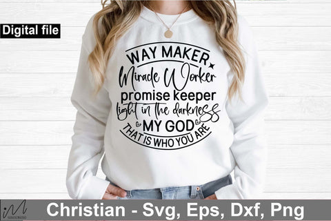 Way maker miracle worker promise keeper light svg, Christian t-shirt Svg, Religious Svg, Faith t shirt Svg, Jesus Svg, Bible Verse, God svg,Faith Svg, Digital files Forgiven Svg, Self Love Svg, Motivational quote Svg, SVG Isabella Machell 