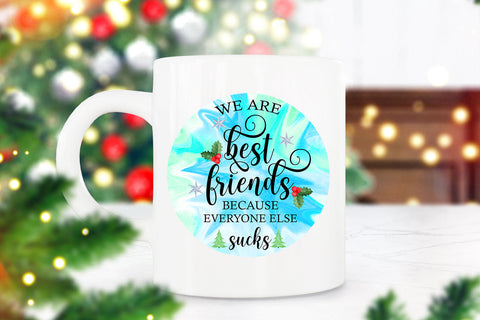 We Are Best Friends I Friend Christmas Ornament Sublimation Sublimation Happy Printables Club 