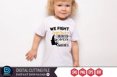 WE fight together childhood cancer awareness SVG SVG DESIGNISTIC 