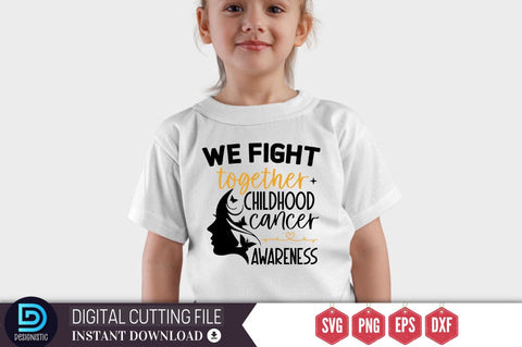 WE fight together childhood cancer awareness SVG SVG DESIGNISTIC 