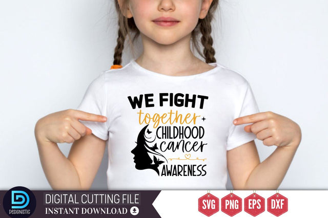 WE fight together childhood cancer awareness SVG SVG DESIGNISTIC 