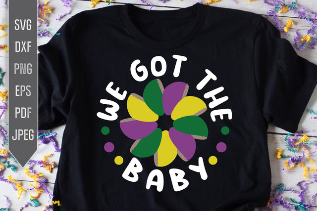 We Got The Baby Svg. Mardi Gras Pregnancy Announcement Svg. Pregnant on Mardi Gras Svg. Newborn Mardi Celebration. Cricut Silhouette dxf png SVG Mint And Beer Creations 