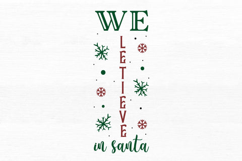 We letieve in santa SVG Design SVG Regulrcrative 