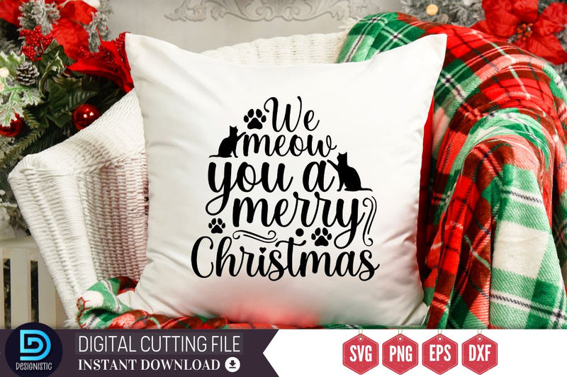 We meow you a merry christmas SVG SVG DESIGNISTIC 