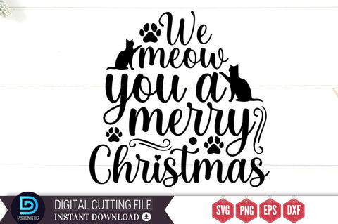 We meow you a merry christmas SVG SVG DESIGNISTIC 