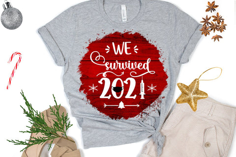 We Survived 2021 Christmas Ornament Sublimation-Pandemic Sublimation Happy Printables Club 