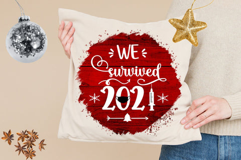 We Survived 2021 Christmas Ornament Sublimation-Pandemic Sublimation Happy Printables Club 