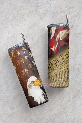 We the people Eagle flag, america flag, Patriotic & flags, 20oz Skinny Tumbler, sublimation download Sublimation CaldwellArt 