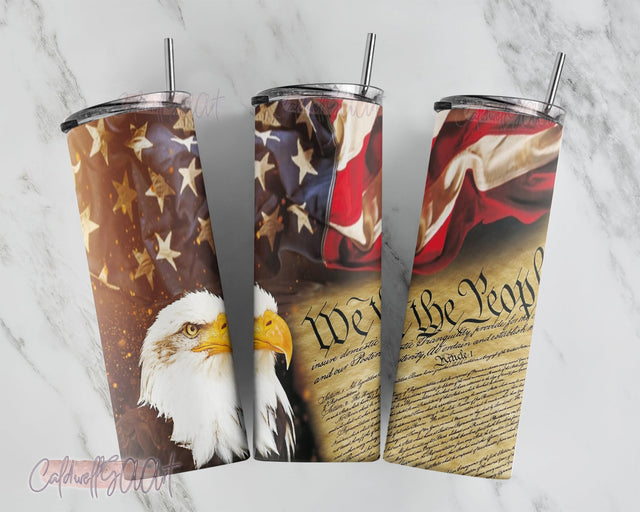 We the people Eagle flag, america flag, Patriotic & flags, 20oz Skinny Tumbler, sublimation download Sublimation CaldwellArt 