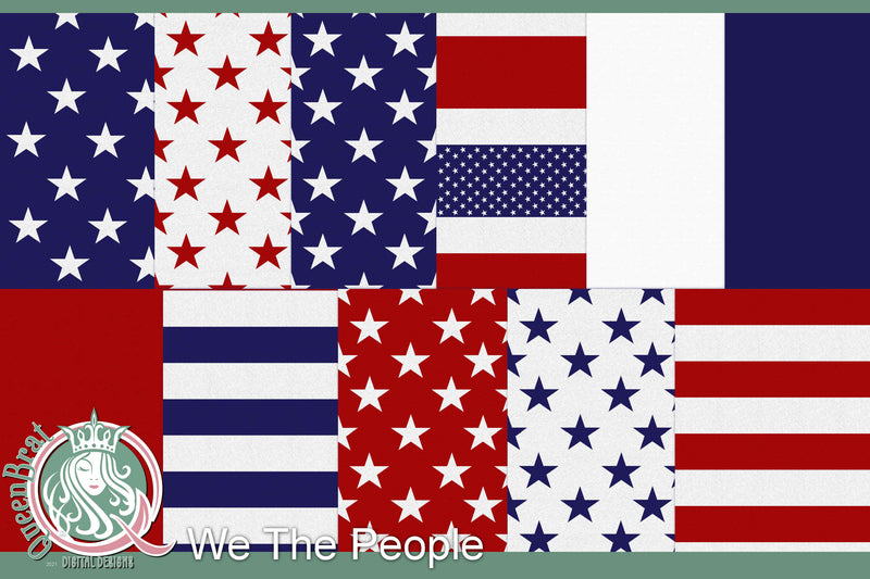 We The People Papers Digital Pattern QueenBrat Digital Designs 