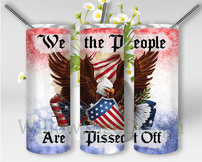 We The People Tumbler Png, Eagle American Flag 20oz Skinny Tumbler, 4th of July Png, Patriot Tumbler Wrap, Eagle Sublimation Design, Digital Download Sublimation WillowSageDesign 