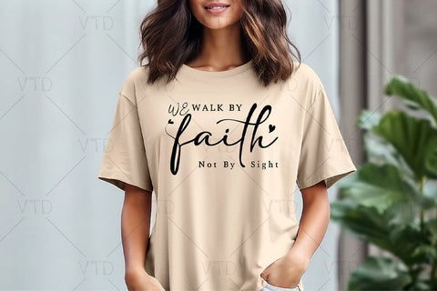 We Walk by Faith Not By Sight Svg Png Files, Christian Svg, Religious Svg, Faith Svg, Jesus Svg, Bible Quotes Shirt Svg, christian shirt svg SVG DesignDestine 