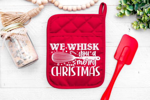 We whisk you a merry christmas, Christmas pot Holder Design SVG DESIGNISTIC 