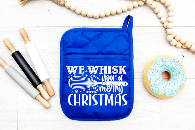 We whisk you a merry christmas, Christmas pot Holder Design SVG DESIGNISTIC 