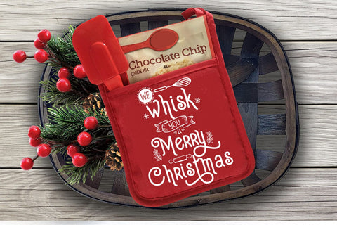 We Whisk You a Merry Christmas I Christmas Pot Holders SVG SVG Happy Printables Club 