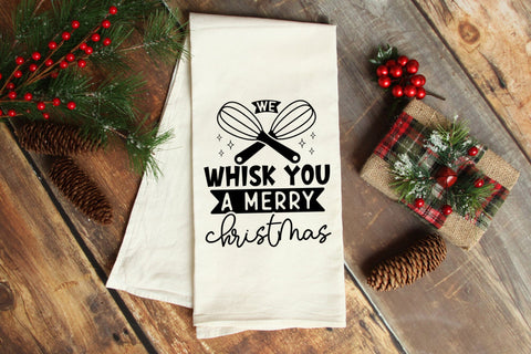 We Whisk You a Merry Christmas Kitchen Towels SVG SVG CraftLabSVG 
