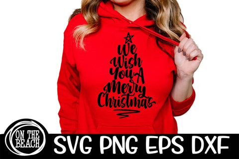 We Wish You A Merry Christmas SVG Black & White PNG SVG On the Beach Boutique 