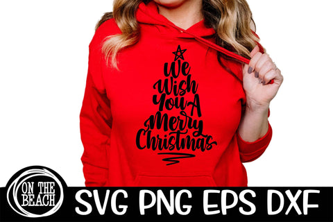 We Wish You A Merry Christmas SVG Black & White PNG SVG On the Beach Boutique 