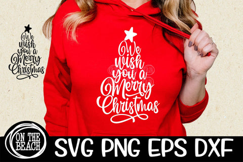 We Wish You A Merry Christmas SVG Black & White PNG SVG On the Beach Boutique 