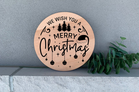 We Wish You a Merry Christmas SVG Round Sign SVG CraftLabSVG 