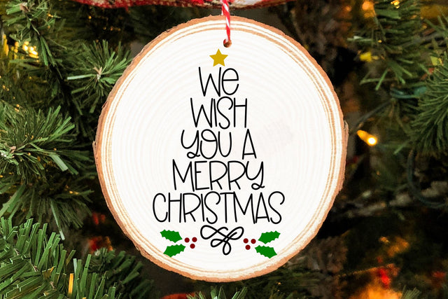 We Wish You A Merry Christmas Tree Ornament Svg, Png, Dxf | Christmas File SVG RedFoxDesignsUS 