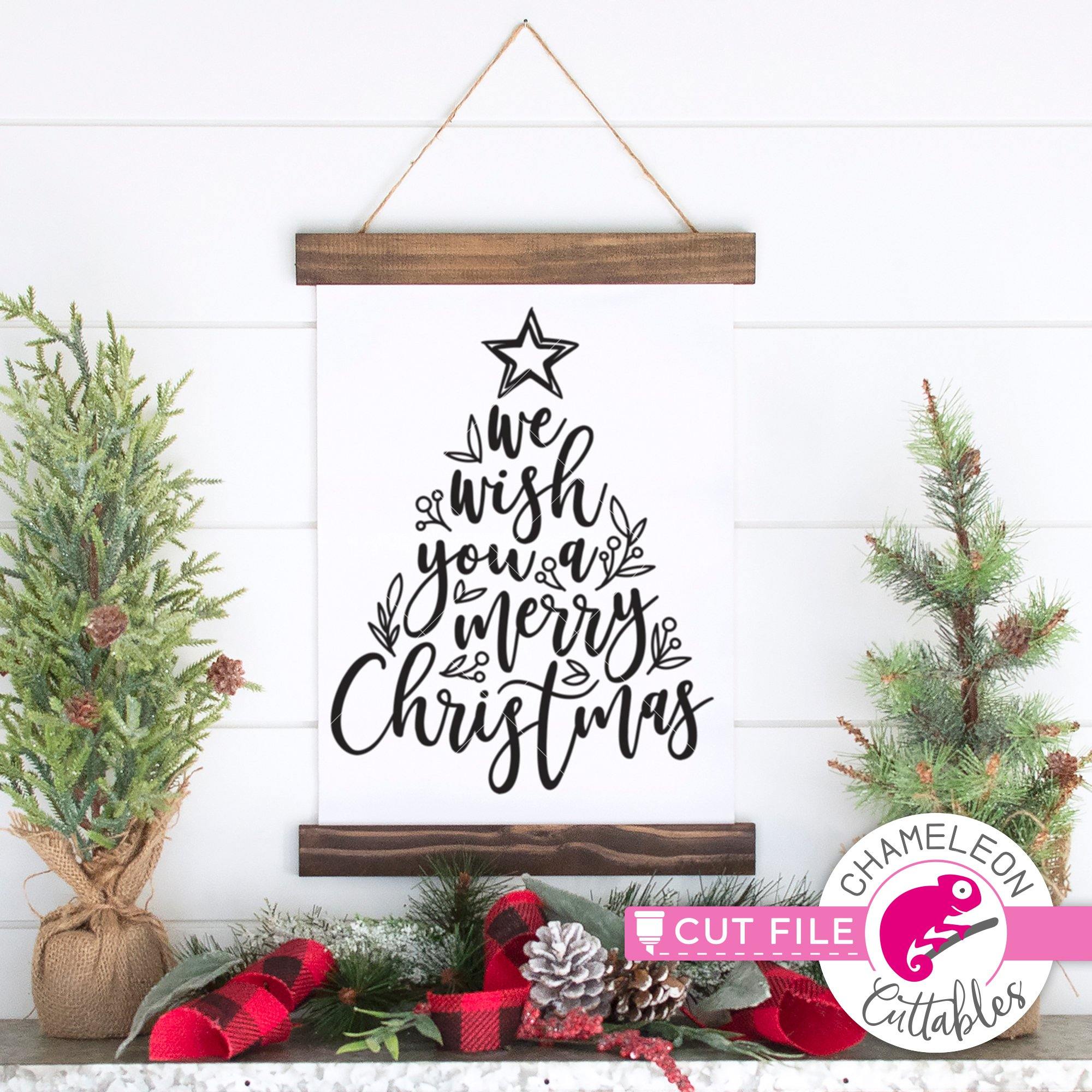 Merry Christmas Tree Cuttable Design SVG PNG DXF & eps Designs Cricut Cameo  File Silhouette