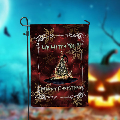 We Witch You A Merry Christmas Garden Flag - 12x18 Garden Flag Sublimation Design Download PNG File Instant Download Sublimation CaldwellArt 