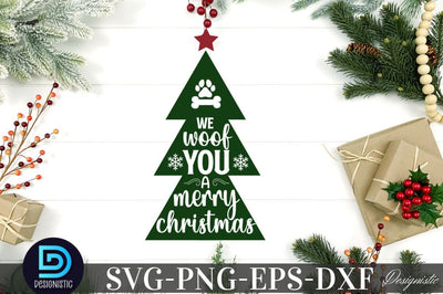 We woof you a merry christmas, Mega Christmas Dog SVG SVG DESIGNISTIC 