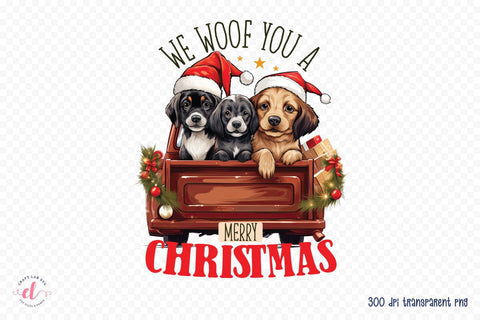 We Woof You a Merry Christmas PNG Sublimation CraftLabSVG 