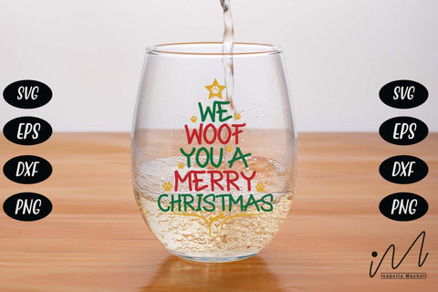 We Woof You A Merry Christmas svg, Merry Christmas svg, Chrsitmas tree svg, Christmas gift svg, Christmas woof svg, funny christmas svg SVG Isabella Machell 