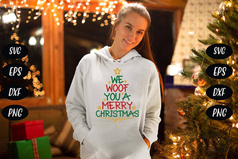 We Woof You A Merry Christmas svg, Merry Christmas svg, Chrsitmas tree svg, Christmas gift svg, Christmas woof svg, funny christmas svg SVG Isabella Machell 