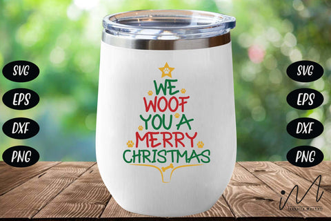 We Woof You A Merry Christmas svg, Merry Christmas svg, Chrsitmas tree svg, Christmas gift svg, Christmas woof svg, funny christmas svg SVG Isabella Machell 