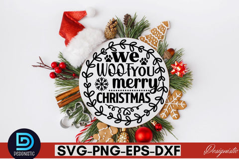 We woof you merry Christmas SVG SVG DESIGNISTIC 