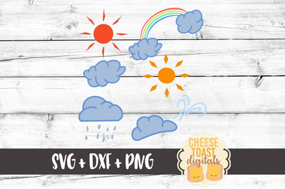 Weather Designs - Rainbow - Sun - Cloud SVG Cheese Toast Digitals 