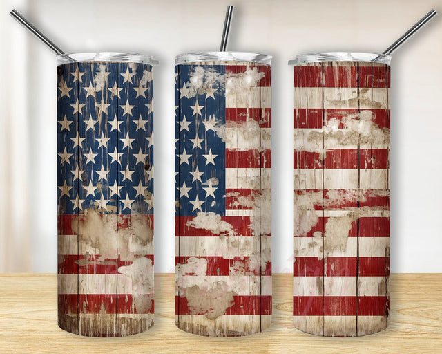 Weathered American Flag 20oz Skinny Tumbler Png, American Flag Tumbler, Distressed American Flag Tumbler, USA Flag Png, Gift For Fathers Day, USA Cup Sublimation BouDesign 