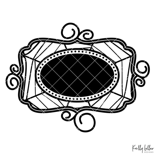 Webbed Oval Monogram Frame SVG Kelly Lollar Designs 