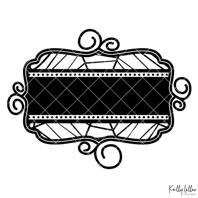 Webbed Split Monogram Frame SVG Kelly Lollar Designs 