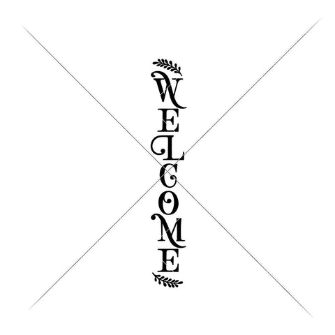 Weclome - vertical Front Door Sign - Farmhouse Style SVG Chameleon Cuttables 