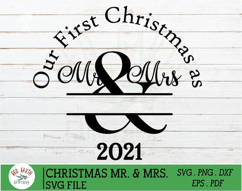 Wedding 1st Christmas Mr and Mrs bauble decal Monogram SVG SVG Redearth and gumtrees 