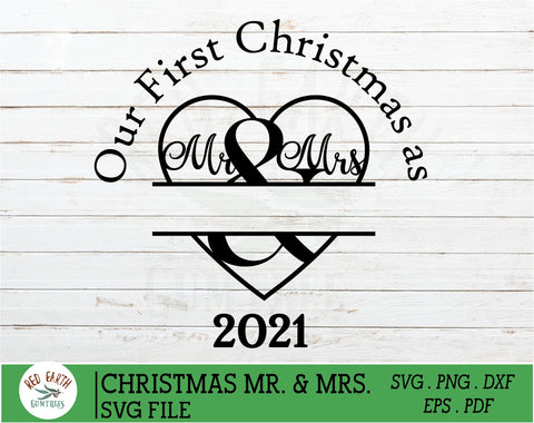 Wedding 1st Christmas Mr and Mrs bauble decal Monogram SVG SVG Redearth and gumtrees 