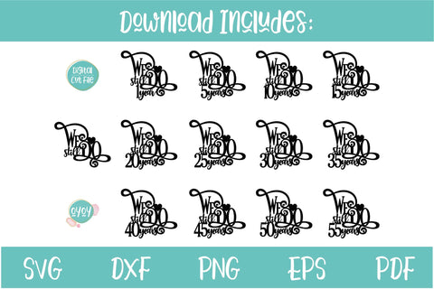 Wedding Anniversary Cake Toppers Bundle | We still Do SVGs SVG OyoyStudioDigitals 