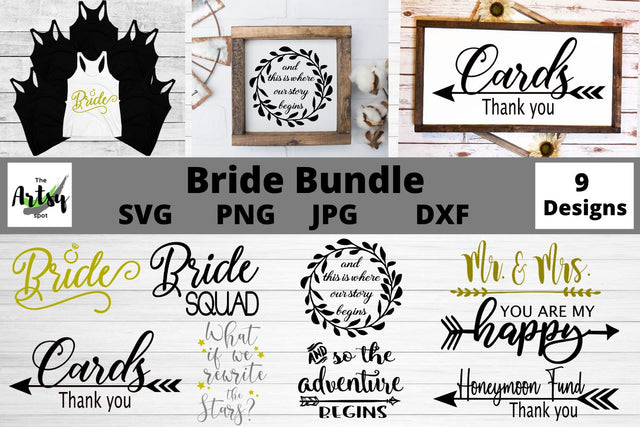 Wedding Bundle, Bride Bundle, Wedding svg bundle, love svg SVG The Artsy Spot 