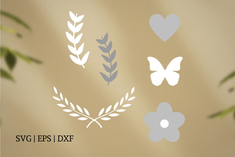 Wedding Bundle Digital Paper & Vector Elements JPG SVG DXF EPS SVG TheCrafterDepot 