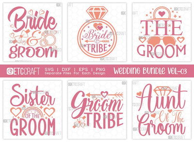 Wedding Bundle Vol-03 | Bride And Groom Svg | Wedding Svg | Bride Tribe Svg | Groom | Marriage Svg | T-shirt Design SVG ETC Craft 