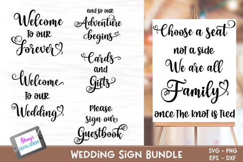 Wedding Bundle Vol. 2 - 6 Wedding Sign SVG files SVG Stacy's Digital Designs 