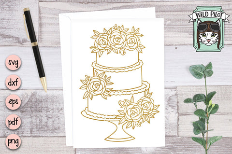 Wedding Cake SVG Cut File SVG Wild Pilot 
