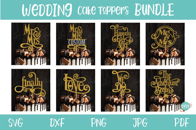 Wedding Cake Topper bundle | Wedding SVG files SVG OyoyStudioDigitals 